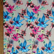 Wildflowers on Taupe Nylon Spandex Swimsuit Fabric