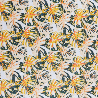 Yellow/Green Monstera Poly Spandex Swimsuit Fabric