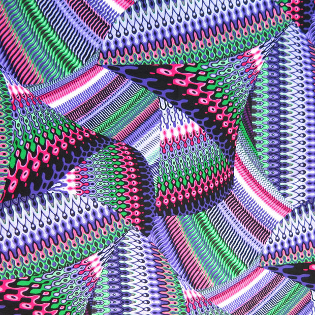 Abstract Wave Nylon Spandex Swimsuit Fabric