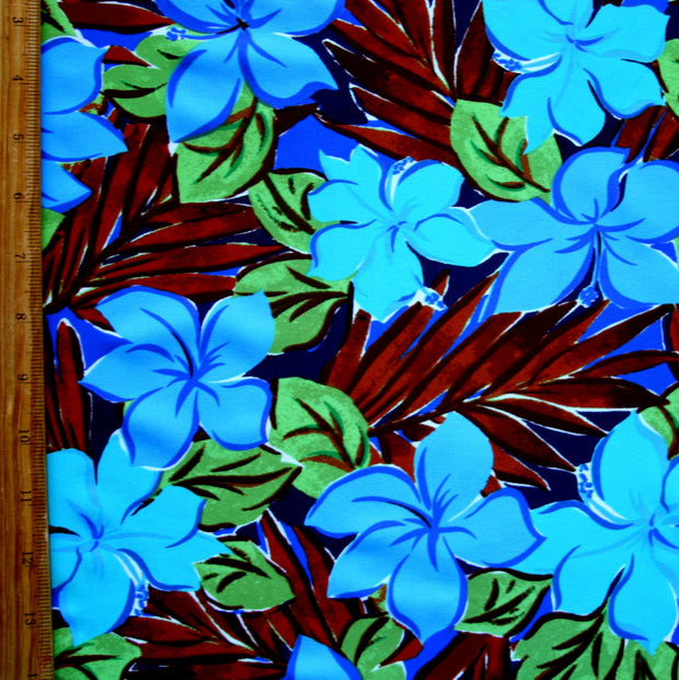 Peacock/Aqua Floral Nylon Lycra Swimsuit Fabric