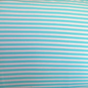 Aqua and White 3/16" wide Stripe Cotton Lycra Knit Fabric