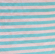 Aqua and White 3/8" wide Stripe Cotton Lycra Knit Fabric