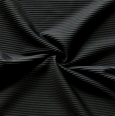 Black Beyond Pintuck Poly Lycra Knit Fabric