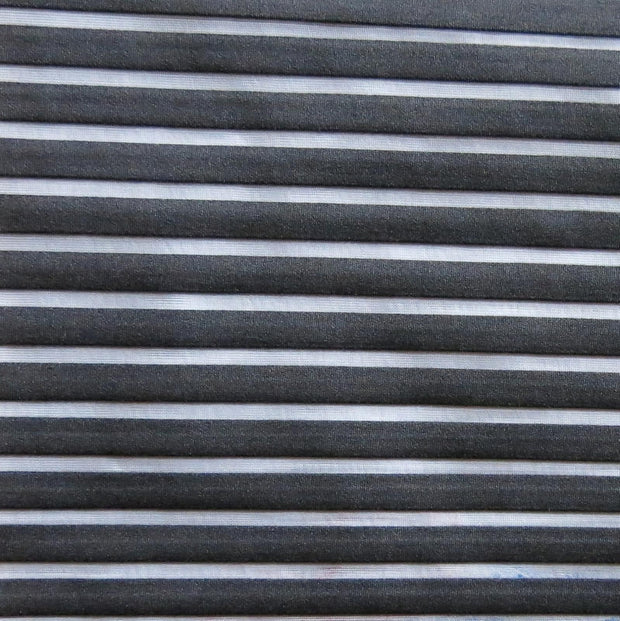 Black Beyond Lycra Mesh Stripe Fabric
