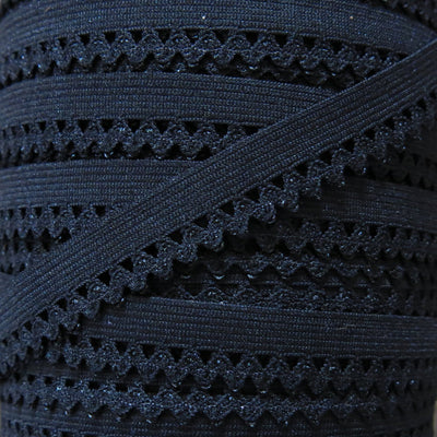 Black 1/2" Picot Decorative Elastic Trim