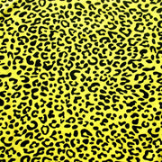 Black Leopard Print on Yellow Knit Fabric