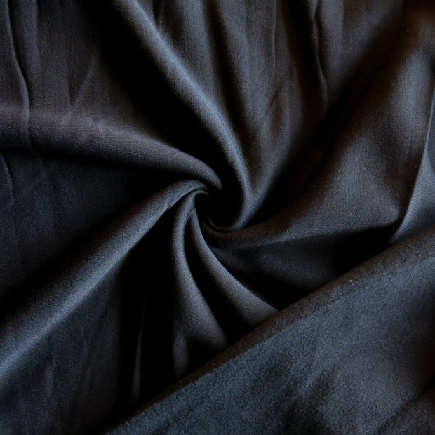 Black Powerstretch Fleece Knit Fabric