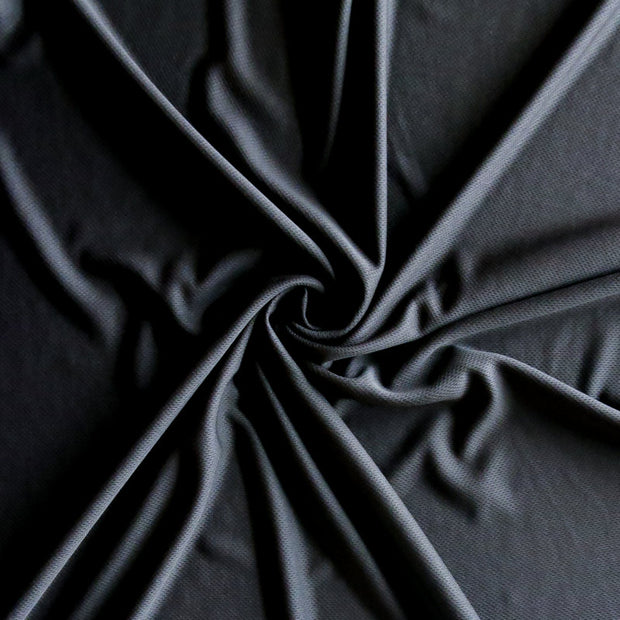 Black Cooling Polyester Lycra Pique Mesh Fabric