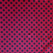 Black Polka Dots on Red Nylon Spandex Swimsuit Fabric