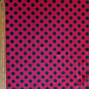 Black Polka Dots on Red Nylon Spandex Swimsuit Fabric
