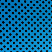 Black Polka Dots on Turquoise Blue Nylon Spandex Swimsuit Fabric
