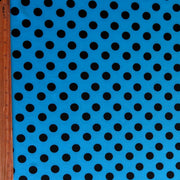 Black Polka Dots on Turquoise Blue Nylon Spandex Swimsuit Fabric