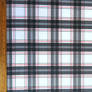 Black and Red Plaid on White Nylon Spandex Swimsuit Fabric
