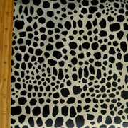 Black Spots on Taupe Nylon Lycra Swimsuit Fabric