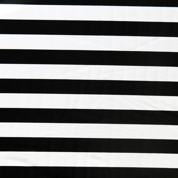 Black and White 1 inch Stripe Nylon Spandex Swimsuit Fabric
