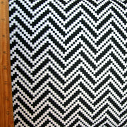 Black/White Digital Zig Zags Nylon Lycra Swimsuit Fabric