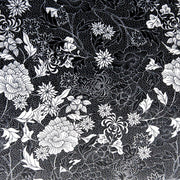 Black and White Floral Nylon Spandex Swimsuit Fabric