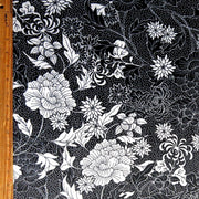 Black and White Floral Nylon Spandex Swimsuit Fabric