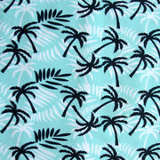 Small Black and White Palm Trees on Mint Nylon Lycra Swimsuit Fabric - 18" Remnant