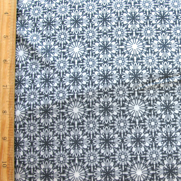 Black/Creme Sunburst Nylon Lycra Swimsuit Fabric