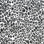 Black/Grey Leopard Print on White Nylon Spandex Swimsuit Fabric