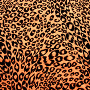 Black Leopard on Fluorescent Orange Knit Fabric