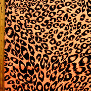 Black Leopard on Fluorescent Orange Knit Fabric