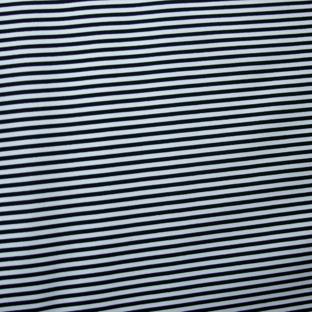 Black/Off White Mini Stripes Nylon Lycra Swimsuit Fabric