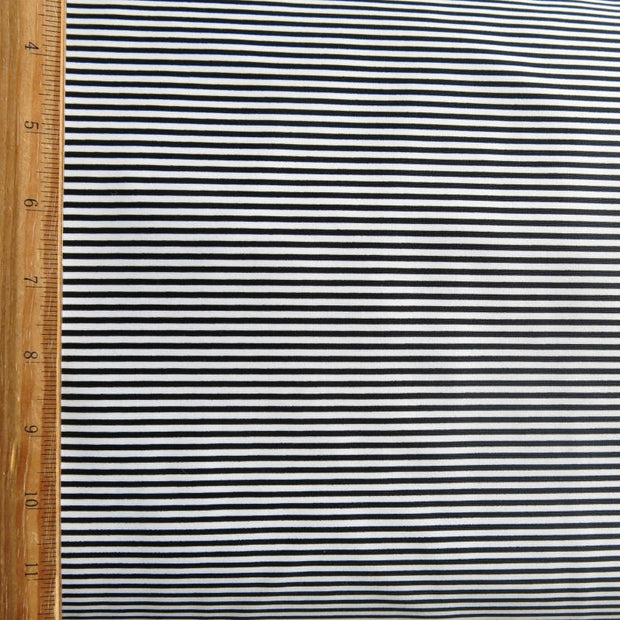 Black and Off White Micro Stripe Nylon Spandex Swimsuit Fabric