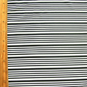 Black Narrow Stripes on White Nylon Lycra Swimsuit Fabric