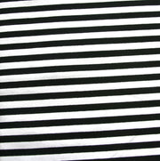 Black and White 3/8 inch wide Stripe Cotton Lycra Knit Fabric