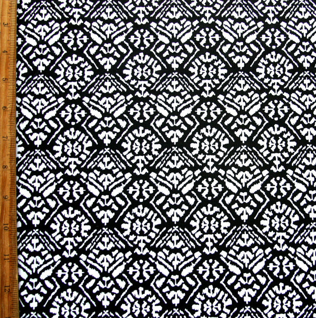 White Diamond Abstract Nylon Lycra Swimsuit Fabric