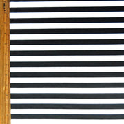 Black and White 1/2 Stripe Nylon Spandex Swimsuit Fabric
