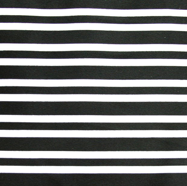 Thin and Thinner Black and White Stripes Nylon Lycra Swimsuit Fabric