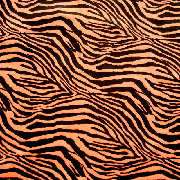Black Zebra on Fluorescent Orange Knit Fabric