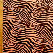 Black Zebra on Fluorescent Orange Knit Fabric