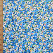 Blue/Yellow Floral Nylon Spandex Swimsuit Fabric
