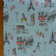 Blue Cafe du Paris Cotton Lycra Knit Fabric