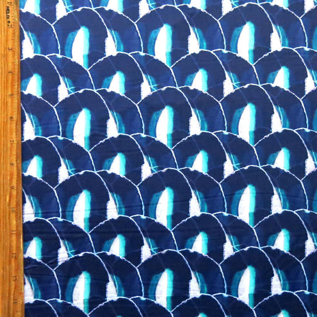 Blue Geode Poly Spandex Swimsuit Fabric - 28" Remnant