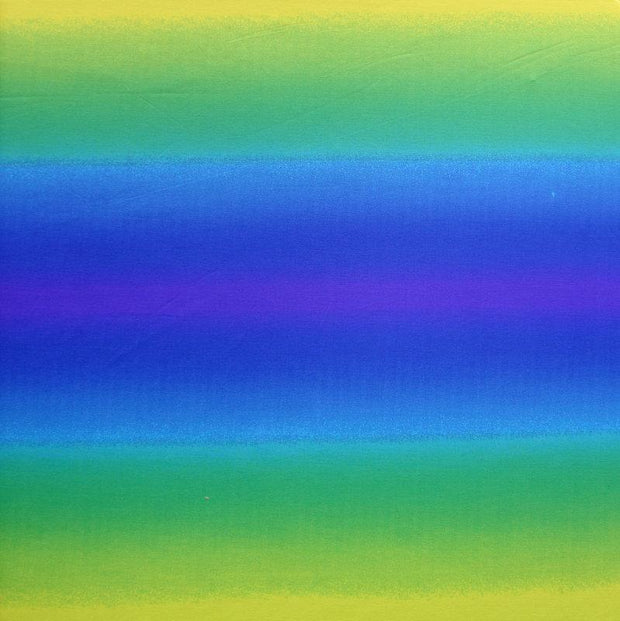 Blue, Green, Yellow Ombre Stripe Nylon Lycra Swimsuit Fabric - 24" Remnant
