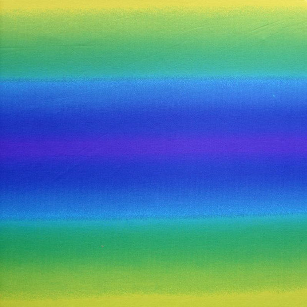 Blue, Green, Yellow Ombre Stripe Nylon Lycra Swimsuit Fabric - 24" Remnant