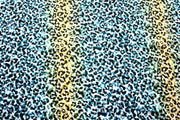 Blue, Green, and Yellow Vertical Leopard Stripe Knit Fabric