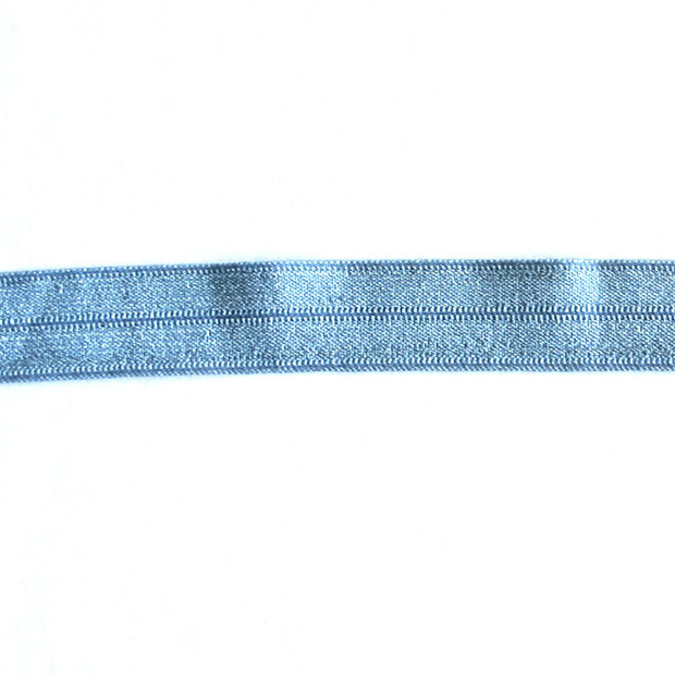 Blue Grey Fold Over Elastic Trim
