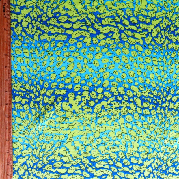 Blue/Lime Pebble Abstract Nylon Spandex Swimsuit Fabric