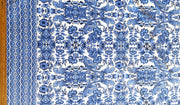 Blue Paisley Border Print Nylon Spandex Swimsuit Fabric
