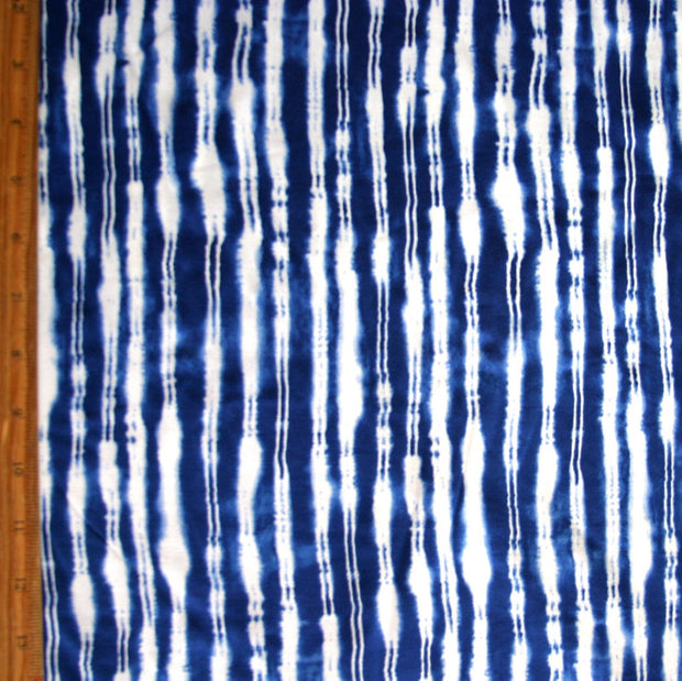 Blue and White Vertical Electric Stripe Nylon Lycra Swimsuit Fabric