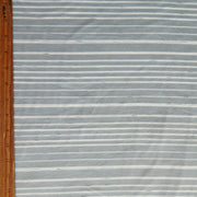 Bluish Grey and Cream Thick and Thin Stripe Bamboo Lycra Knit Fabric