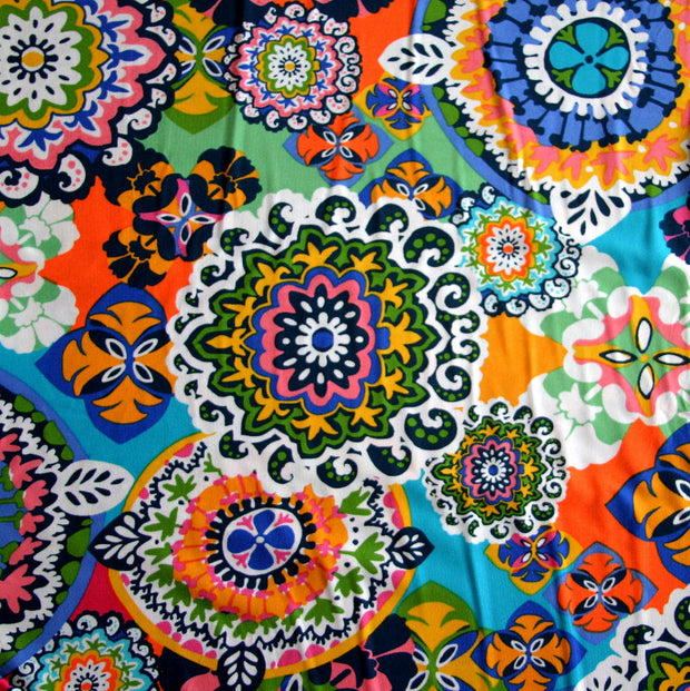 Bohemian Floral Nylon Lycra Swimsuit Fabric