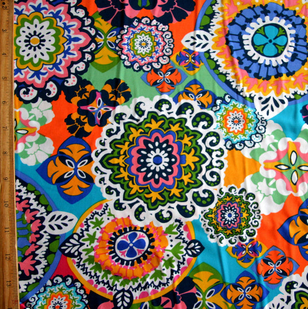 Bohemian Floral Nylon Lycra Swimsuit Fabric