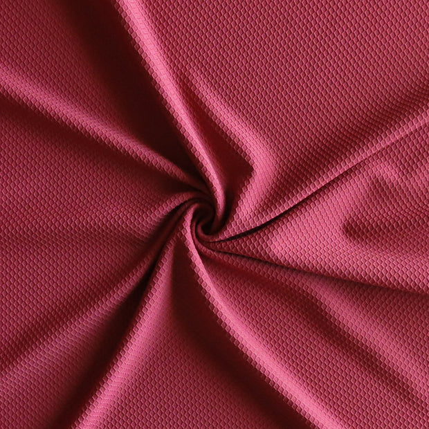 Brick Red Dri-Fit Hexagon Jacquard Lycra Jersey Knit Fabric